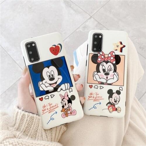 Disney Case for Samsung S10 S10Plus S20 S20P S20U NOTE20 NOTE20U NOTE9 NOTE10P S21Plus S21U Mickey Minnie Cartoon Phone Cover