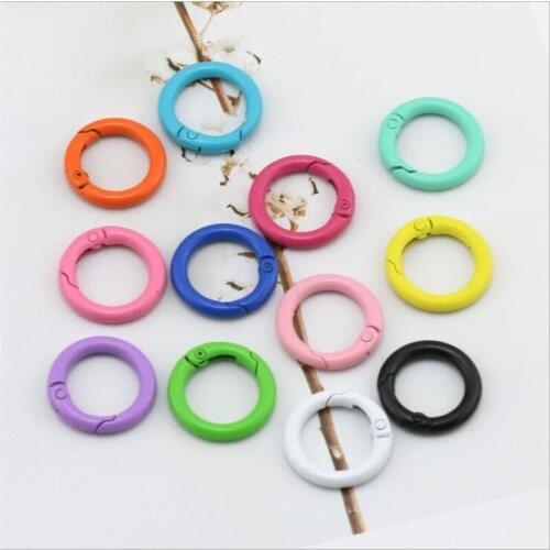 Paint Circle Key Ring Spring O Letter Ring Beads Connectors for DIY Phone Case Bag Pendant Keychain Clasps Key Hooks Accessories