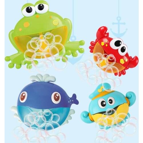 Baby Bath Toy Bubble Machine Bubble Frog&Crab Funny Bubble Maker Pool Swimming Bathtub Soap Machine Toys for Children Kid