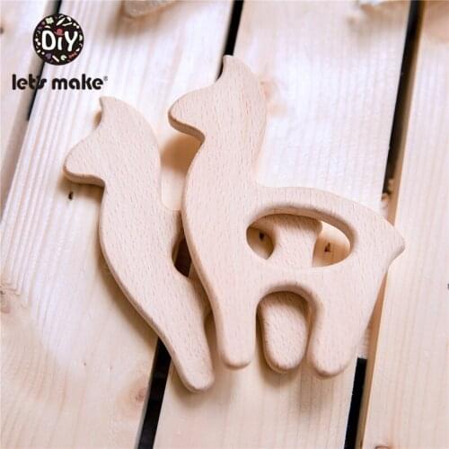 Lets Make Natural Wooden Animal Alpaca Baby Wooden Teether 50pcs Hedgehog Porcupine Teething Rattle Montessori Inspired Nursing