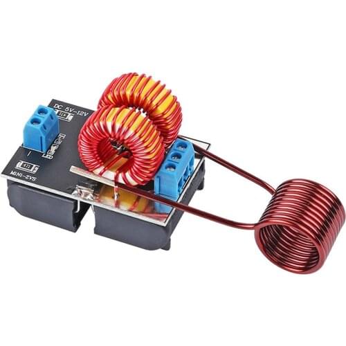 DC 5V-12V Tesla 120W Mini ZVS Induction Heating Power Electronic PCB Board Module Jacobs Ladder No Taps With Heating Coil