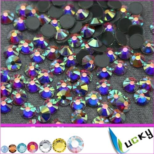 Highest Quality hotfix rhinestone Flat backs! Super Shine ss6 ss10 ss16 ss30 ss20 Crystal AB Color Iron on Strass for transfers