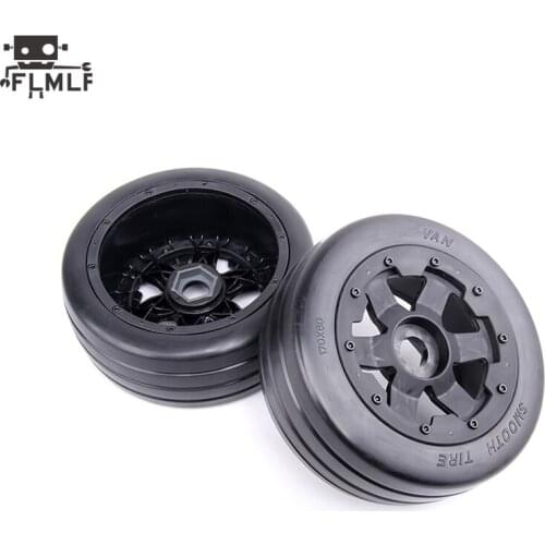 Front or Rear Slick Tire Assembly Set Fit for 1/5 HPI ROVAN ROFUN KM BAJA 5B 5T 5SC SS
