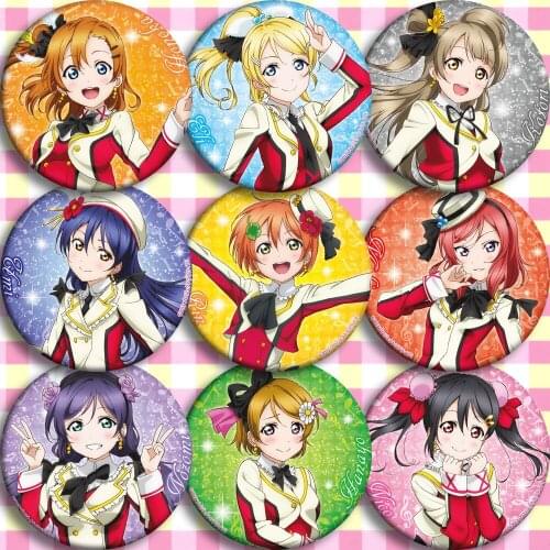 Cute Anime Love Live! Cosplay Prop Pin Brooch Badges Button Game Metal Badge Brooch Pins Japan Anime Collection Souvenirs Gifts