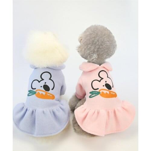 Fashion Cotton Pet Clothes Cute Bear Radish Pattern Puppy Dress Cat Dog Clothes Chihuahua Kitten Wedding Party Tutu Skirts