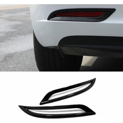 For Tesla Model 3 Model3 2018 2019 2020 Car Sticker Lamp Frame Cover Body Detector Trim Back Tail Rear Fog Light Parts 2pcs