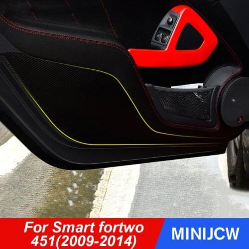 Car Door Sticker Anti-kick Dirty Pad Protector Carbon Fiber Film Decals For Old Smart 451 fortwo Interior Decoration Accessories