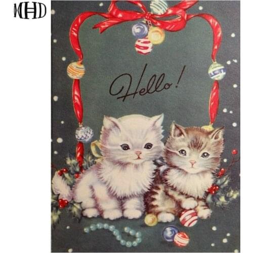 New Diamond Painting Two Cats Full Square & Round 3D Diamond Embroidered Crystal DIY Diamond Cross Stitch Decorative Animal Icon