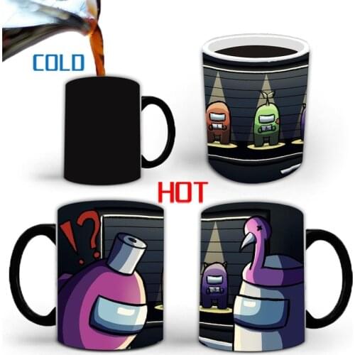 2021 New Among of Us Color-changing Mug Ceramic Game Surrounding Temperature Sensing Magic Gradient Coffee Cup Birthday Gift