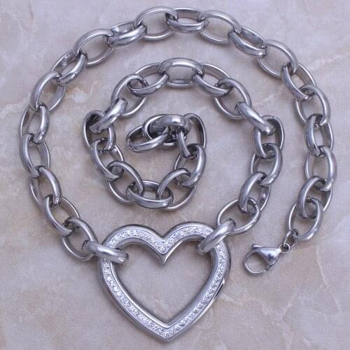 Wholesale Fashion Stainless Steel Jewelry High Quality Necklace Heart Pendant For Girl Woman & Man Joyas Jewels Store NC918002
