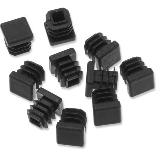 10pcs/pack Plastic Black Blanking End Caps Protector Square/Round Table Chair Foot Pad Furniture Feet Non-Slip Covers