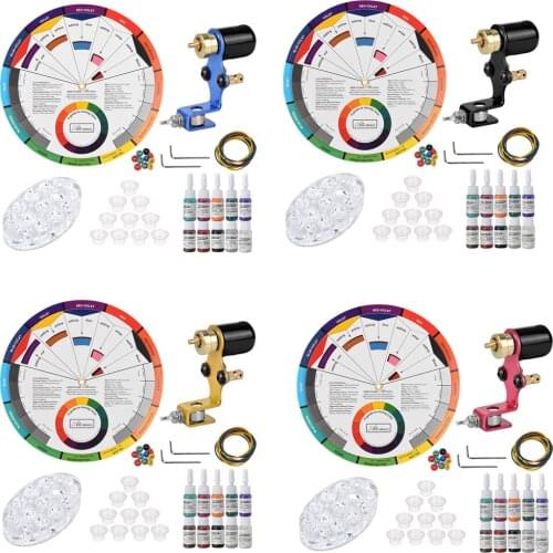 Rotary Tattoo Machine Liner Shader Machine Artist Paint Mixing Guide Set