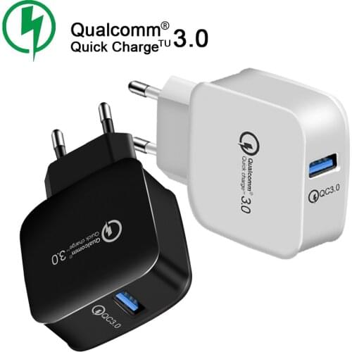 18W Quick Charge 3.0 EU Plug Charger Fast Wall USB Charger Adapter for iphone Huawei Samsung Xiaomi HTC Sony USB Phone Chargers