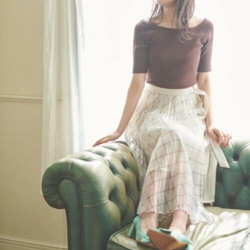 Japan Style Summer 2021 Chic Elegant Knitted Tshirt Office Lady Sexy Slash Neck Pullovers Backless Lace Up Bow Slim Crop Tops