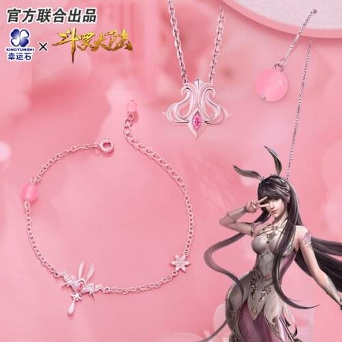 [The Land Of Warriors]Douluo Continent Anime Xiao Wu Rabbit Pendant Necklace Earring Bracelet 925 Sterling Silver Gift