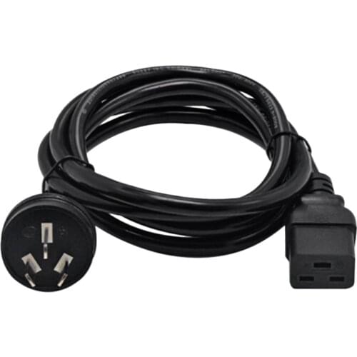 AU TO C19 AU Australia SAA Male to IEC320 C19 Female AC 3 Pin Power Extension Cable Cord for PDU UPS(AU Plug)