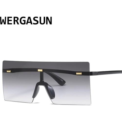 WERGASUN Oversized Shades Woman Sunglasses Black Fashion Square Glasses Big Frame Sunglasses Vintage Retro Glasses Unisex