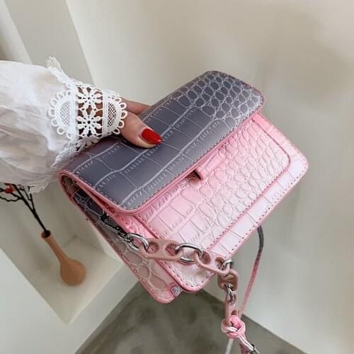 Abay Stone pattern Square Crossbody bag 202 High-quality PU Leather Womens Designer Handbag Gradient Shoulder Messenger Bag
