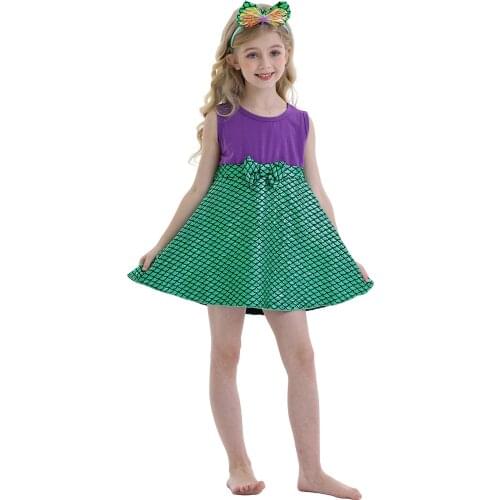 Girls Anime Cartoon Dress Mermaid Elena Princess Cosplay Snow White Skirt Festival Party School Activitiy Costume Birthday Gift