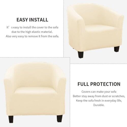 1 Seater Spandex Elastic Chair Covers Solid Color Stretch Armchair Seat Couch Cover Protector Washable Slipcover