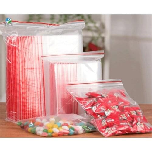 1000 pcs12*18cm Zipper Resealable Plastic Packaging pouches Self sealing Clear Poly Candy & OPP & Jewelry &Gifts Package bags