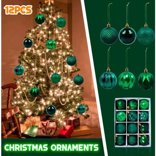 12Pc Christmas Ball Solid Bauble 2020 Xmas Tree Party Decoration Ornament Home Decorations Noel Navidad Decor New Year Gift 2021