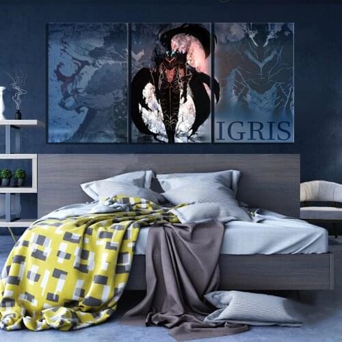 3pcs Solo Leveling Igris Creature Magical Video Games Art Canvas Paintings Wall Art Bedroom Decoraiton