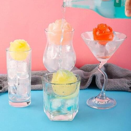 3D Rose Ice Ball Mold Creative Food Grade Silicone Rose Ice Cube Mold Cake Decorating Chocolate Jelly Candy Bar Ice Hockey Mold