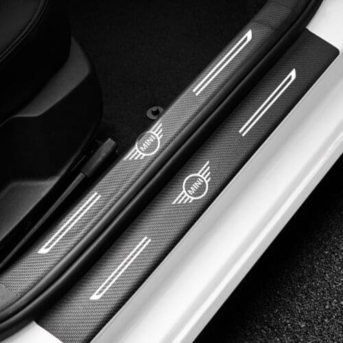 4Pcs Car Door Threshold Sill Protective Stickers For Mini Cooper S R50 R52 R53 R55 R55 R55 R56 R57 R58 R59 R60 Auto Accessories