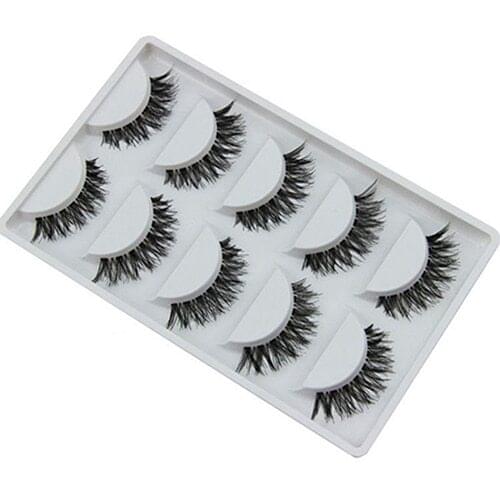 5 Pairs Fashion False Eyelashes Makeup Handmade Comestic Natural Long Cross Fake Eye Lashes Extension Make Up Beauty Tools