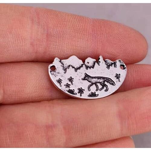 50 pcs mountain range wolf trees flowers forest pendant charms nature enthusiast gift jewelry for women Accessories