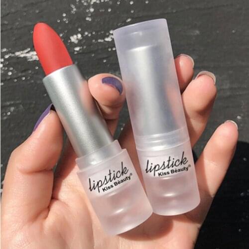 6 Color Matte Lipstick Moisturizing Long Lasting Lip Gloss Not Fade Keep Color Nonstick Cup Show White Natural Lips Makeup TSLM1
