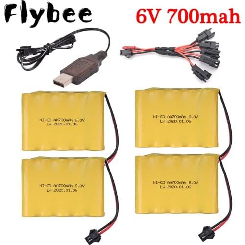 6v Rechargeable Battery For Rc toys Cars Tanks Robots Gun 700mah Ni-CD Battery AA 6v 700mah Batteries Pack For Rc Boat
