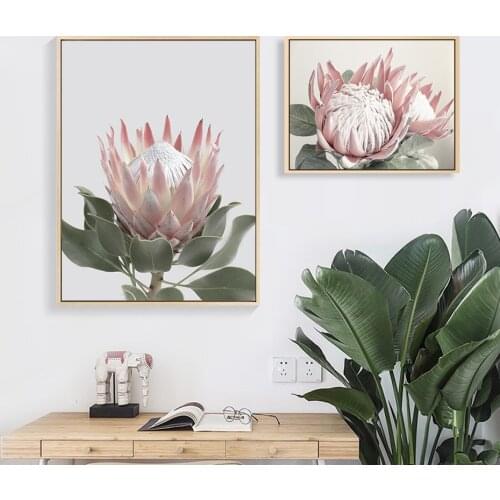 Abstract Wall Art Natural Paintings Elegant Pink Flowers Nordic Canvas Posters Prints Living Room Bedroom Corridor Decoration