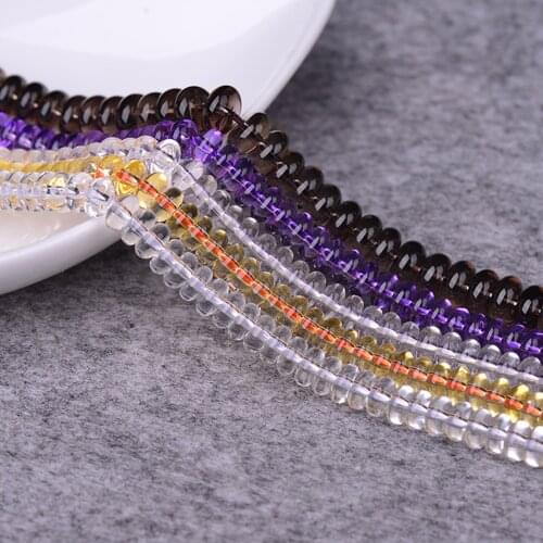Amethyst white crystal smoky quartz topaz 3x6mm Natural Gemstone Beads Roundel for Jewelry Making Necklace 15inch ICNWAY