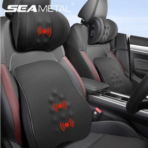 Massage Car Pillow 12v Headrest Neck Pillows Interior Auto Head Neck Lumbar Cushion for Head Neck Waist Support Pad Accessories