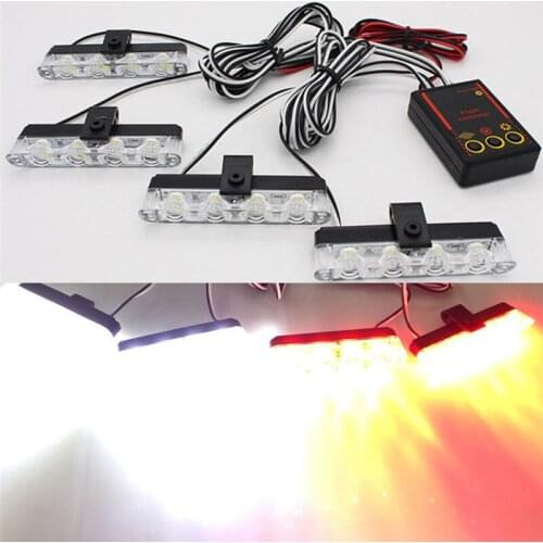 Car 12V 16W ABS High Power LED PC Emergency Bar Police Warning Affordable strobe lights Flash Vision Dash 16 LED Lighting