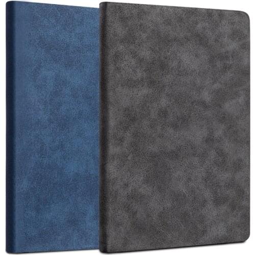 Deli 3340 PU face notebook Sheepskin style A5 205x143mm 120 sheets Notebook Pen clip design Blue Black Customize LOGO abailable