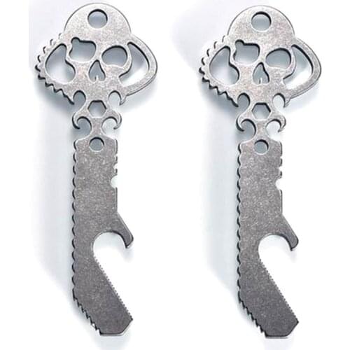 EDC Stainless Steel Skull Opener Keychain Decorative Pendant Beer Opener Multicolor Tools Accessories Outdoor Portable Equipment