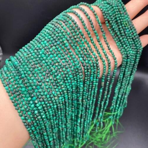 Natural Stone Beads Malachite Faceted Loose Beads 3mm For Jewelry Making DIY Necklace Bracelet Earrings Accessory