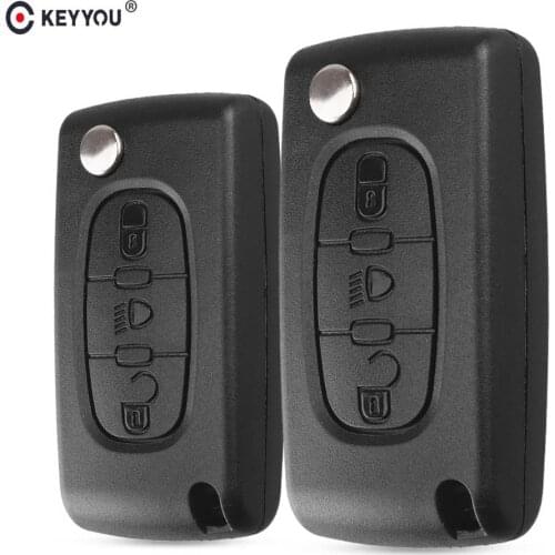 KEYYOU For Citroen C2 C3 C4 C5 C6 C8 3 Buttons Flip Remote Car Key Case Cover Shell Fob VA2 Blade CE0523