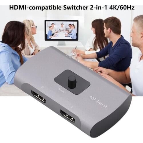 HDMI-compatible Switcher 2-in-1 4K/60Hz Bi-Directional HDMI-compatible Splitter Converter for Office