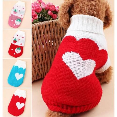 Pet Dog Sweater Clothes Loves Jumper Pullover Warm Puppy Cat Coat Jacket for Dogs Cats Winter Knitwear Clothing Jersey Perro
