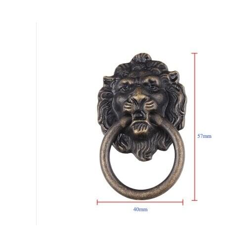 Hardware supplies Lion head small handle zinc alloy handle furniture handle antique
