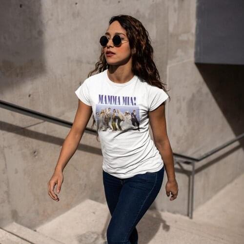 Mama Mia T-Shirt Mamma Mia Cast Poster T Shirt Cotton Trendy Women tshirt O Neck Graphic Casual XXL Ladies Tee Shirt