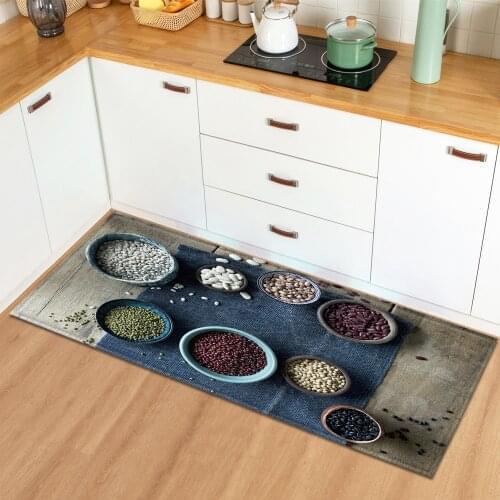 Kitchen Carpet Condiment Pattern Home Living Room Bedroom Floor Decor Rug Entrance Doormat Bathroom Balcony Hallway Non-Slip Mat