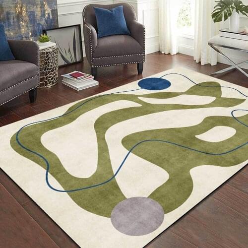Modern Simple Style Carpet Morandi Abstract Geometric Bedroom Living Room Sofa Table Non-Slip Area Rugs Kitchen Corridor Doormat