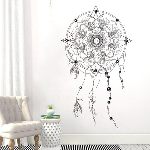 Dream Catcher Wall Stickers Feather Decals Mandala For Bedroom Wall Decor Kids Room Decoration Home Art Mural