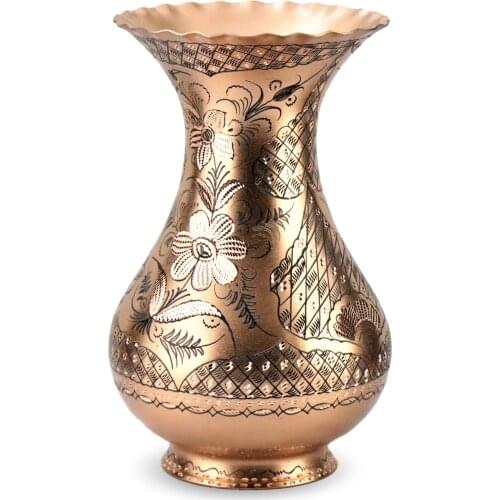 Morya Copper European Luxury Vase Vintage Palace Style Home Decor Vases Flower Arrangement Decorative Vase Red Colour