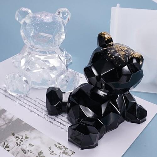 Cute 3D Bear Epoxy Mold Sitting Phone Holder Decoration Silicone Mould DIY Making Gift Bear Resin Mold Cartoon Decorative Bear